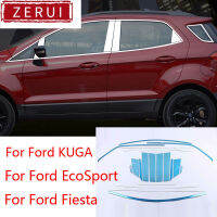 ZR สำหรับ Ford EcoSport เฟียสต้าคูก้าฝาครอบของตกแต่งขอบหน้าต่างตกแต่งภายนอกรถเหล็กสแตนเลส-Styling ผลิตภัณฑ์เสริม