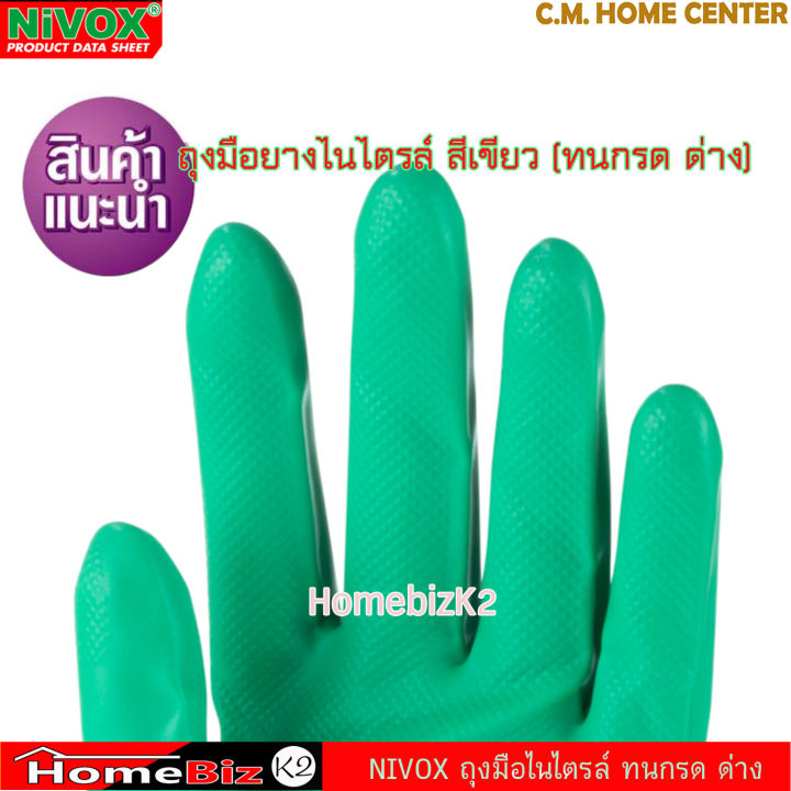 protel-plus-nivox-ถุงมือยางไนไตรล์-สีเขียว-กันสารเคมี-กันโซลเว้นท์-กรดด่าง-ยาว-13-นิ้ว-หนา-18-มิล-เหมาะกับงานอุดสาหกรรม