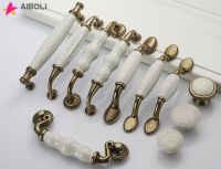 AIBOLI white ceramic Door Handles Kitchen furniture cabinet knobs and handles cupboard handles drawer door knobs handles