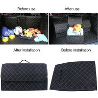 Car Trunk Organizer Box Large Capacity Car Accessories Auto Multiuse Tools Storage Bag Stowing Tidying Leather Folding For Emergency Box