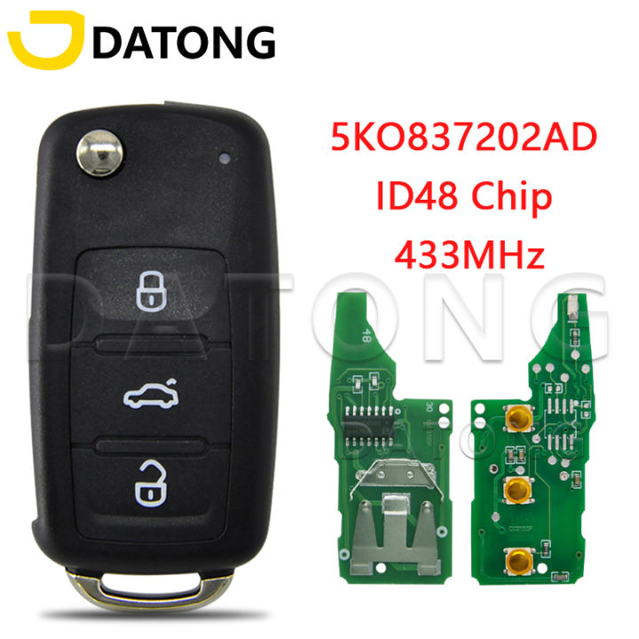 datong-world-car-remote-สำหรับ-vw-volkswagen-fcc-id-5ko837202ad-434-mhz-ชิป-id48-auto-smart-รีโมทคอนลเปลี่ยนกุญแจรถ