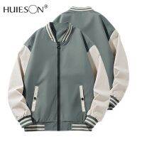 【Huieson】เครื่องแบบเบสบอลเบลเซอร์สำหรับผู้ชาย,เสื้อโค๊ตแนวสปอร์ตแฟชั่นเทรนด์เบสบอลลำลอง