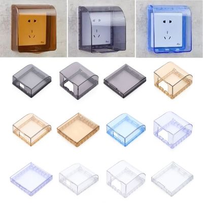 1Pcs 86 Type Self-Adhesive Wall Socket Waterproof Box Electric Plug Cover Wall Switch Protection Cover Socket Splash-Proof Box