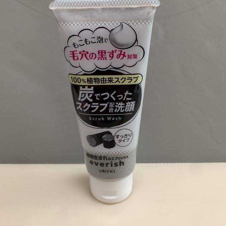 สครับโฟมล้างหน้า-utena-everish-charcoal-face-scrub-wash-135g