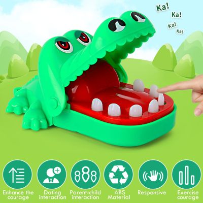 เรื่องตลกตลกกัดฟันของเล่นกัดนิ้วเกมปาร์ตี้จระเข้ปากดึงฟันของเล่นคลาสสิคสำหรับเด็กกัดเกมจระเข้มือ