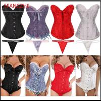 5FANGZHE ผู้หญิง ชุดแฟนซี ลูกไม้ขึ้นด้านบน Satin Brocade Stays Corset Overbust Boned Corset Bustier Top Waist Shaper