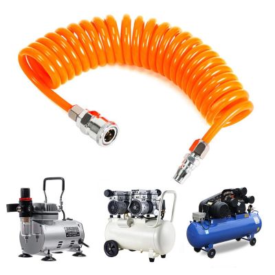 New Household Tool Flexible Collocation Fitting PU Recoil Hose Tube Spring Pipe Pneumatic Air Compressor Pipe Fittings Accessories