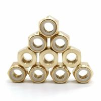 M3 M4 M5 M6ทองเหลืองไนลอนล็อคถั่วแขน Hex Self-Locking แขน Hexagon Lock Nut M2