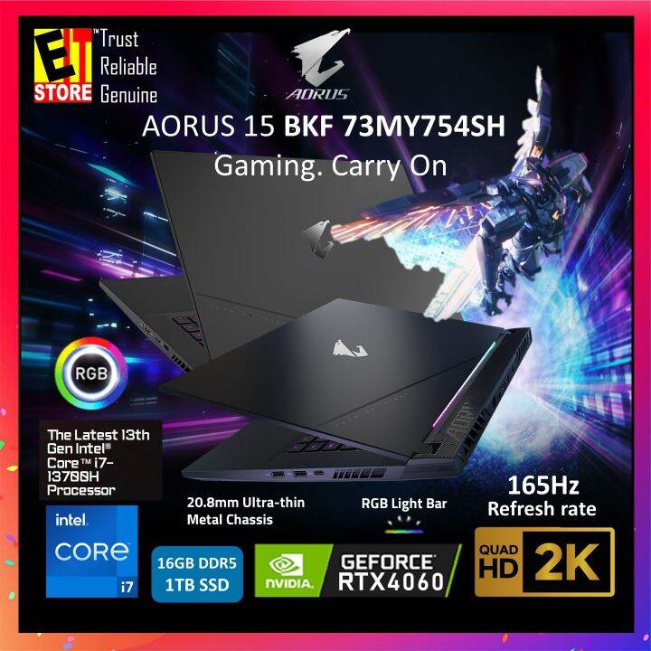 Aorus Gaming Laptop 15.6 165 Hz Intel i7 13th Gen NVIDIA RTX 4060 16 GB  RAM 1 TB SSD 