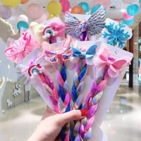 1pc 42cm Cartoon Unicorn Rubber Headband Elastic Tie Hairband Bands Wig Braid Ponytail Hair Accessories for Children Baby Girl