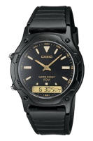 Casio Standard นาฬิกาข้อมือผู้ชาย สายเรซิ่น รุ่น AW-49HE,AW-49HE-1A,AW-49HE-1AV - สีดำ