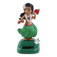 ☇☂☄ Shaking Head Toy Car Solar Power Ornaments Hawaii Girl Hula Decompression Dolls Dashborad Decoration Auto Interior Part 85DF