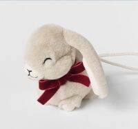 ?น่ารักกระเป๋าลายสัตว์23ใหม่น่ารักสีแดงไวน์ Bowknot Plush กระต่ายไหล่เอียงกระเป๋าเกิด Serve You In The ปี Ms เดียว
