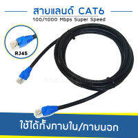 สายแลน Out Door cat6 ความเร็ว 100/1000 มีฉนวนหุ้ม 2 ชั้น สำหรับภายนอก/ภายในอาคารเชื่อมต่อระบบเครือข่ายแบบสาย LAN