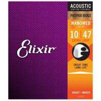 Ready Elixir 16002สายกีตาร์ Nanoweb Phosphor เสียงทองสายกีตาร์010-047 Extra Light