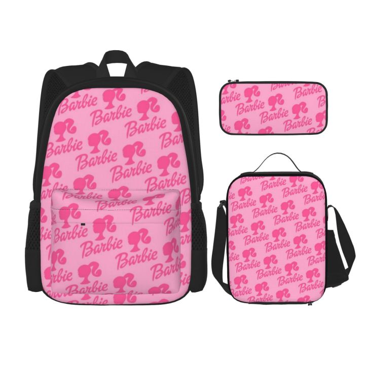 Pink print Barbie Kids Lunch Bag