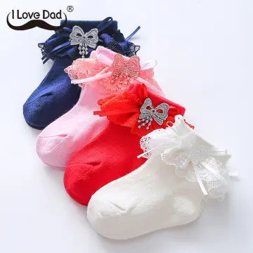 0-6 Months Baby Girls' Lace Ruffled Cute Socks: Cotton Blend Breathable  Comfort for Your Little One!