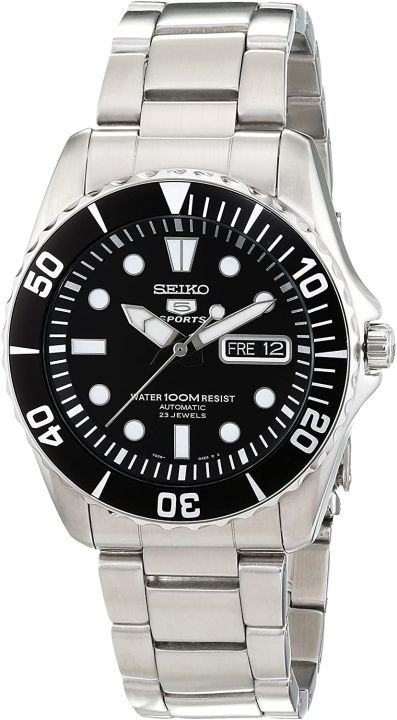 Đồng hồ Seiko cổ sẵn sàng (SEIKO SNZF17 Watch) Seiko 5 Automatic Black Dial  Stainless Steel