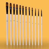 [Kiki tool store] 12Pcs DIY Watercolor Paint Brush Art Supplies Nylon Hair Wooden Handle Oil Painting Brush Oil Acrylic Painting Art Drawing Pen