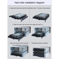 3.5 Inch HDD Cage Rack Hard Driver Tray Hard Drive Cage Support 3 HDD Hard Disks