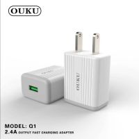 มาใหม่?ถูกที่สุด OUKU Q1 สายชาร์จพร้อมปลั๊ก ชาร์จเร็ว Charger Set Fast Charging 2.4A สำหรับ สำหรับ L/Micro USB/Type C/3