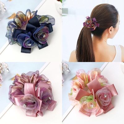 Korean version of the new double-layer lace bow thick hair circle fashion ladies hair rope head flower exquisite headdress