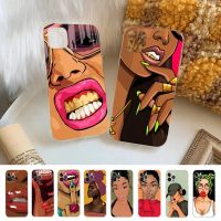 Black African Art Phone Case Silicone Soft for iphone 14 13 12 11 Pro Mini XS MAX 8 7 6 Plus X XS XR Cover