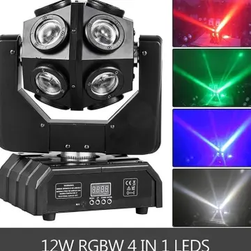 Lixada DMX-512 Mini Moving Head Light 4 In 1 RGBW LED Stage Light