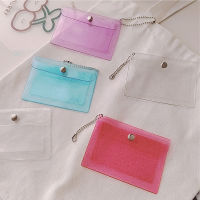 Flashy Card Wallet Protective Bank Card Sleeve Compact Student Wallet Convenient Transit Pass Case See-through Card Holder