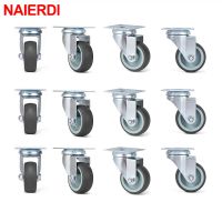 NAIERDI 4/8/12/16PCS TPR Soft Rubber Furniture Wheels 2 inch Casters Heavy Duty Swivel Wheels for Platform Trolley Furniture Furniture Protectors  Rep