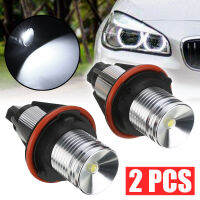 2x LEDสีขาวแองเจิลตารัศมีแหวนเครื่องหมายด้านหลอดไฟเหมาะสำหรับBMW E39E60E87 X5