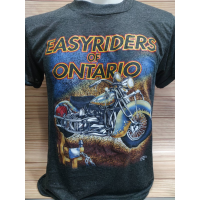 แฟชั่นฤดูร้อนเสื้อฮาเลย์3D ผ้าบางเทากระ ลายEASYRIDERS OF ONTARIO ลายมอไซต์สวยๆผ้านิ่ม