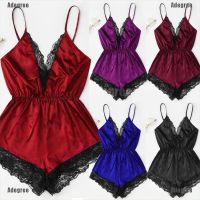 COD DSFGERTERYII 【AG】♬Women Summer Sexy Lingerie Set V neck Pajamas Lace Bodysuit Sleepwear Suit