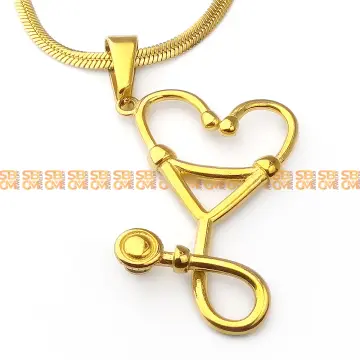 Stethoscope hot sale necklace gold