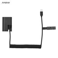 Andoer LP-E6 Dummy แบตเตอรี่ USB-C Coupler Adapter DR-E6 Dummy แบตเตอรี่ Coupler USB Type-C ฤดูใบไม้ผลิสายไฟสำหรับ Canon EOS R R5 R6 90D 80D 70D 60D 60Da 5D Mark II III IV 6D Mark II 7D mark II ครับJH