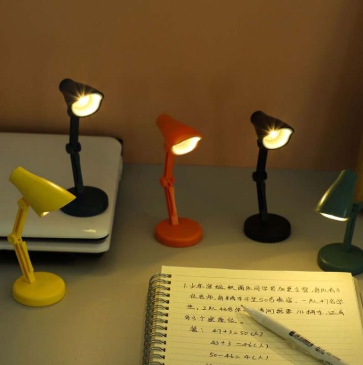 โคมไฟไฟแอลอีดีตั้งโต๊ะขนาดจิ๋ว3ชิ้นพับได้ไฟกลางคืนแบบพกพาโคมไฟตั้งโต๊ะปกป้องดวงตาแม่เหล็ก