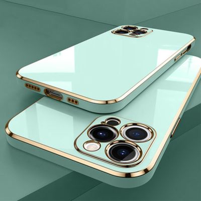 【CC】 Luxury Electroplated iPhone 14 12 13 XS XR X 6S 8 7 Silicone Plating Cover