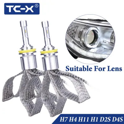 TC-X D2S H7 H11 led lamp light H1 H3 Headlight for car 12v ice ptf D2S D4S diode lamps with Luxeon ZES chip bulbs autos products