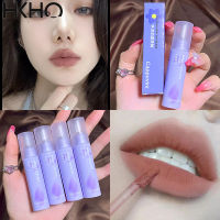 HKHO Milk Tea Matte Velvet Lip Glaze Waterproof Long Lasting Purple Taro ลิปกลอส Silky Liquid Lipstick