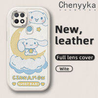 Chenyyka เคสสำหรับ OPPO A15 A15s A35 4G เคสการ์ตูนน่ารัก Cinnamoroll ดีไซน์ใหม่กันกระแทกด้านหลังเคสใส่โทรศัพท์หนังเคสฝาปิดซิลิโคนนุ่มกล้องฝาปิดเลนส์เต็มเคสป้องกัน