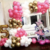 132pcs Mouse Balloon Arch Garlank Kit 510inch Rose Pink Balloons Kids Birthday Decors Baby Shower Air Globos