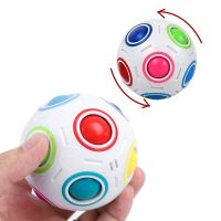 Magic Cube Rainbow Ball Cube Speed Football Puzzle Ball Fidget Toys for Children Adult Stress Reliever Decompression Ball Brain Teasers