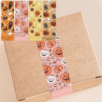 30-90pcs Happy Halloween Stickers 9*3CM Pumpkin Witch Skull Sealing Labels for Holiday Gift Packaging Decorative Label Sticker Stickers Labels