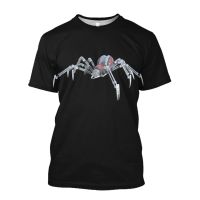 Jumeast Mechanical Spider 3D กราฟิกเสื้อยืด Cyberpunk หุ่นยนต์พิมพ์เสื้อยืด Flipper Zero Hacker Future Baggy ตาข่ายผู้ชายเสื้อ