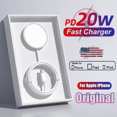Original PD 20W Magnetic Wireless Charger For iPhone 14 13 12 11 Pro Max Mini XR X XS MAX 8 Plus Type C Magnetic Fast Charging