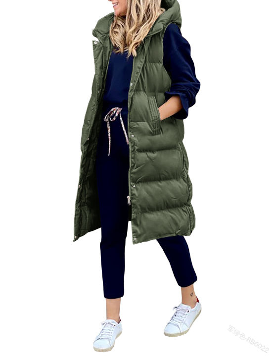 cod-เสื้อแจ็คเก็ตผ้าฝ้ายยาวคลุมด้วยผ้าสีพื้น-เสื้อแจ็คเก็ตแขนกุดกระดุมแถวเดียวแฟชั่นลำลองผู้หญิง-lyy033