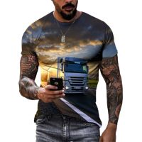 2023 Summer Fashion Classic Truck Simulation Game 3D HD Print Mens Trend Harajuku T-Shirt O Neck Plus Size High Quality Short Sleeve