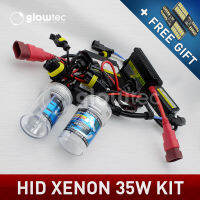 XENON HID KIT ไฟหน้า SLIM DC บัลลาสต์หลอดไฟ H7 H3 H7 H8 H9 35W 9005 9006 4300K, 5000K, 6000K, 8000K 10000K GLOWTEC