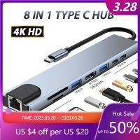 Hub Usb C 3 To HDMI-Compatible PD Charge 5/6/8/11 Ports Dock Station RJ45 with PD TF SD Usb Hub 3 0 Splitter for Macbook Pro/Air