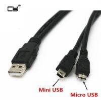 2 in 1 COMBO Mini usb Mini USB amp; micro usb 2.0 Micro USB 5 pin connector Cable 30cm 1ft For charge and data sync